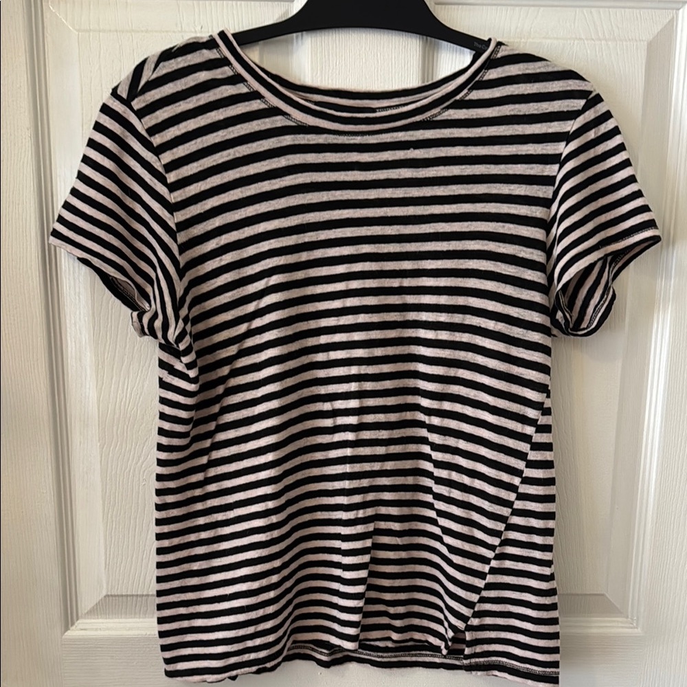 Striped Black and White Women's Top